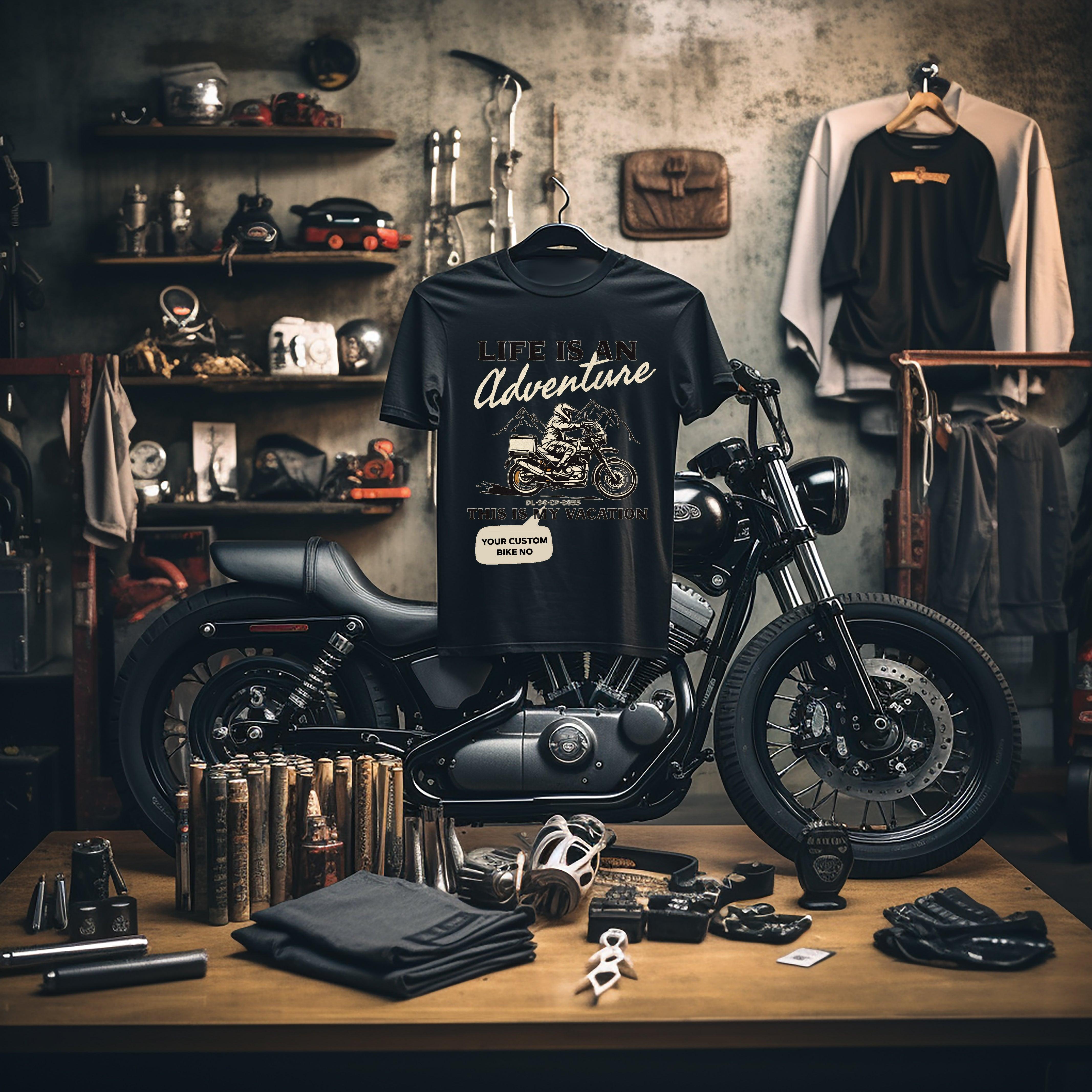 Rider's Pride: High-Quality Biker T-Shirts with Custom Number Plate - Young Trendz