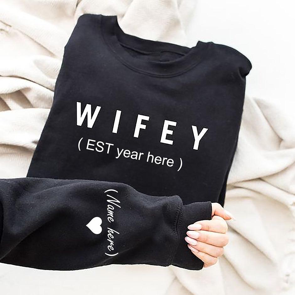 Forever Yours: Personalized Sweatshirt with Wife's EST Year and Hubby's Name Print - Young Trendz