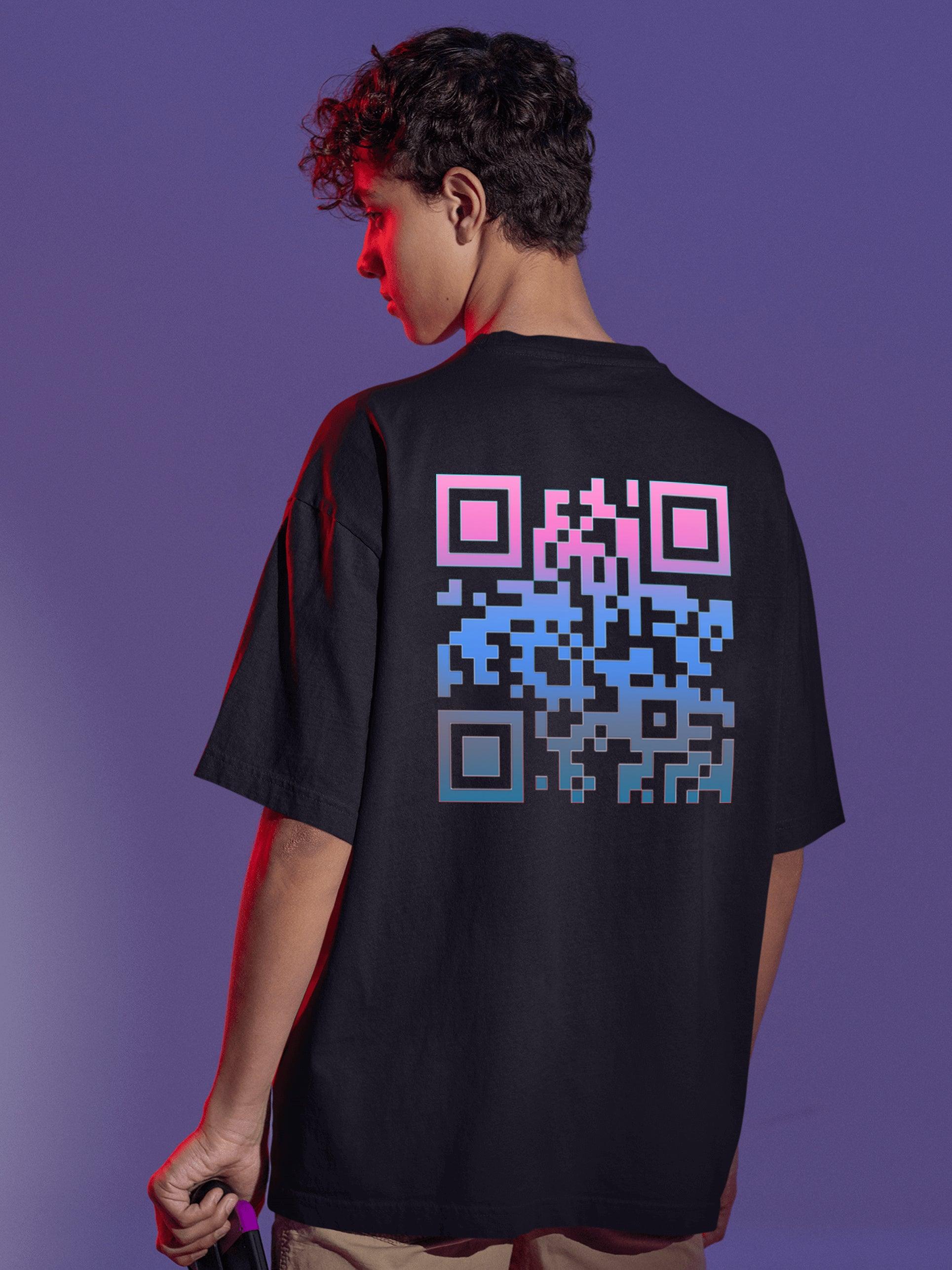 Custom OR-CODE OverSized T-Shirt & Swatshirt - Personalized QR Code Tees & Sweatshirt - Young Trendz