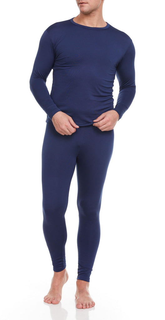 Double the Warmth: Men's 2 Combo Thermal Sets for Ultimate Comfort - (Black,Navy) - Young Trendz