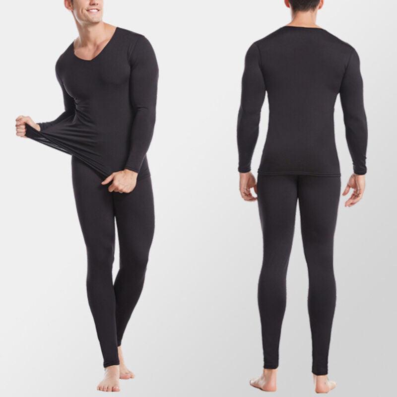 Double the Warmth: Men's 2 Combo Thermal Sets for Ultimate Comfort - (Black,Navy) - Young Trendz