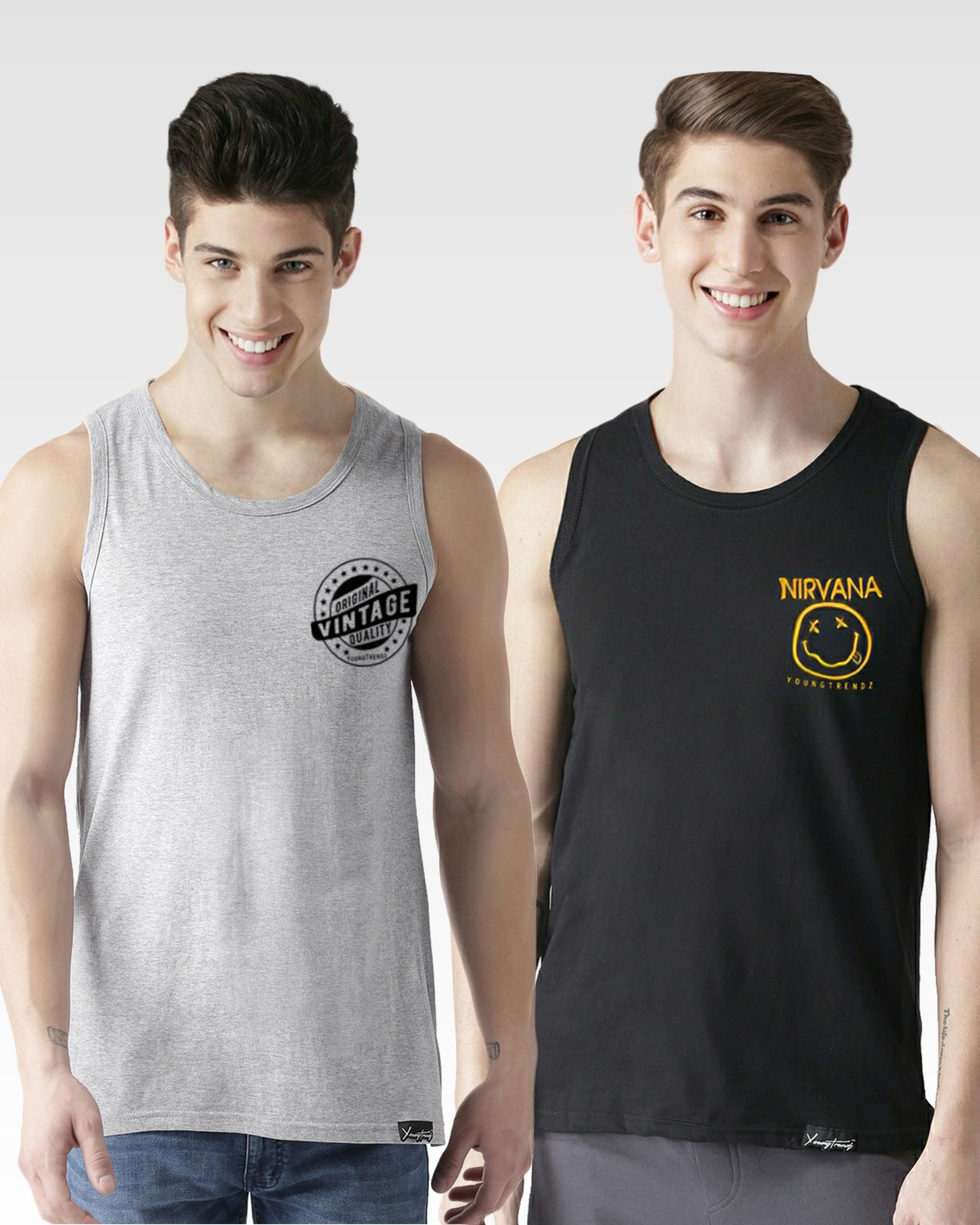 Boys Print Sleeveless Combo Tshirt - Young Trendz