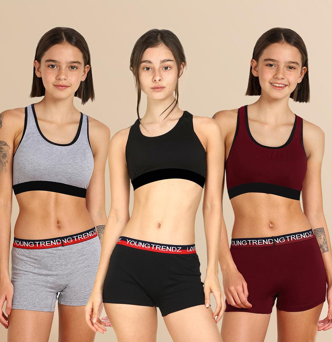 Girls Love Elastic Combo Boyshorts(Pack of 3) - Young Trendz