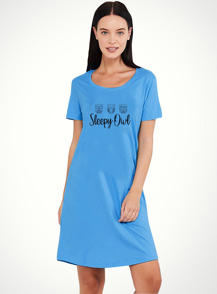 Womens Printed Half sleeve Night Dress - Young Trendz