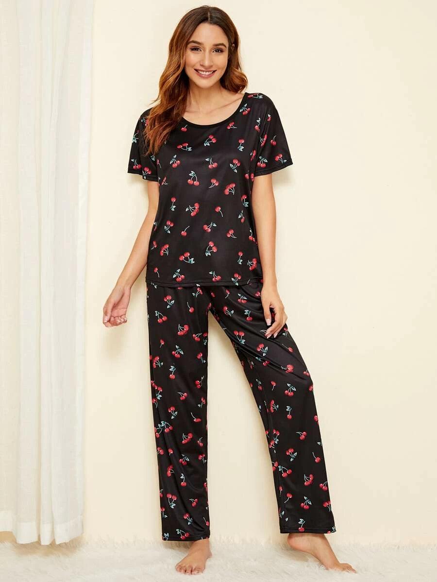 Women Printed T.Shirt & Pyjama Co-Ord Set - Young Trendz