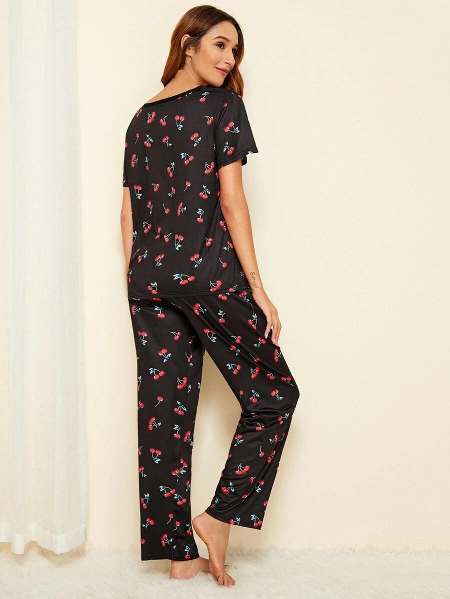 Women Printed T.Shirt & Pyjama Co-Ord Set - Young Trendz