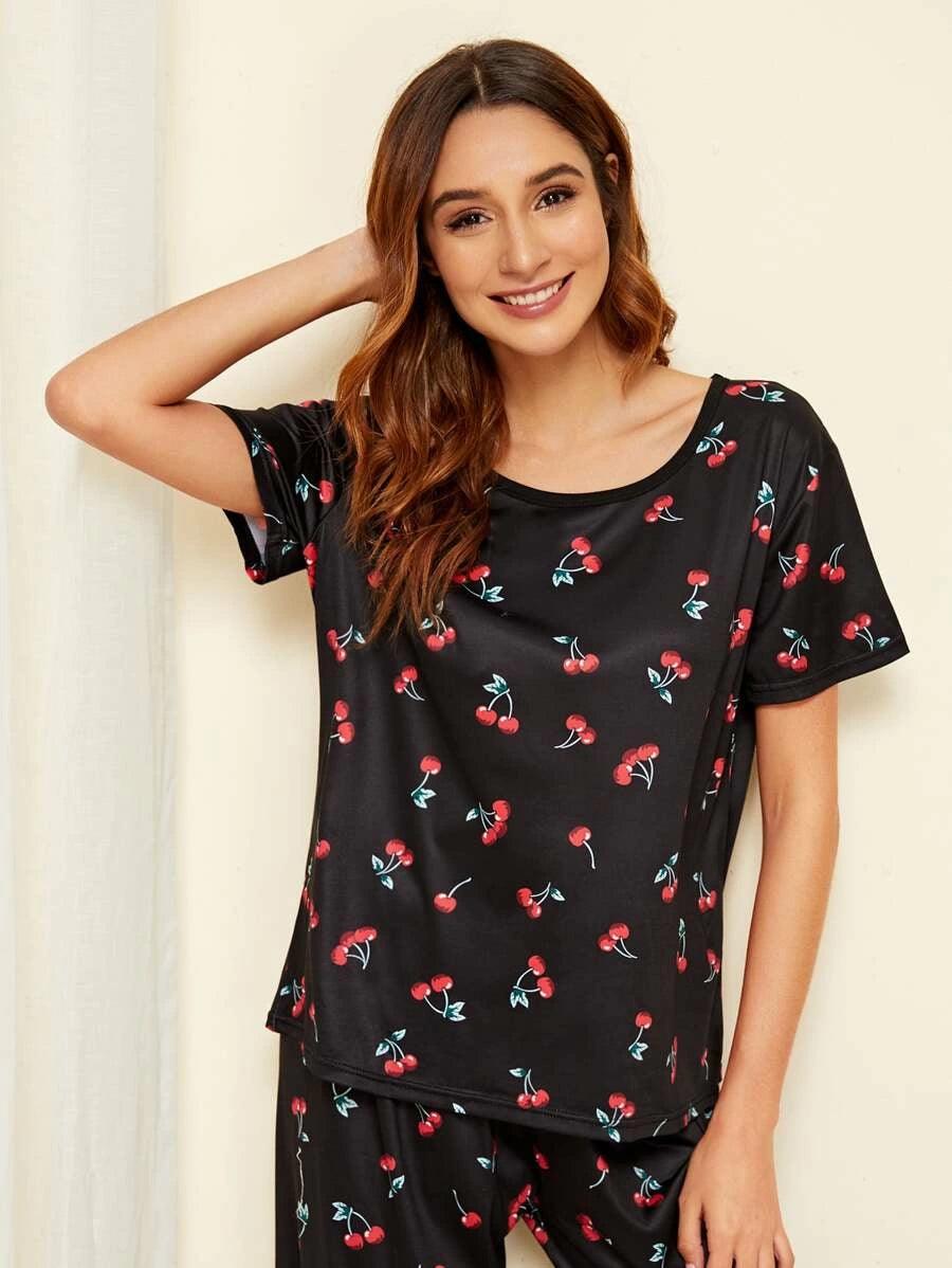 Women Printed T.Shirt & Pyjama Co-Ord Set - Young Trendz