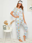 Women Printed T.Shirt & Pyjama Co-Ord Set - Young Trendz