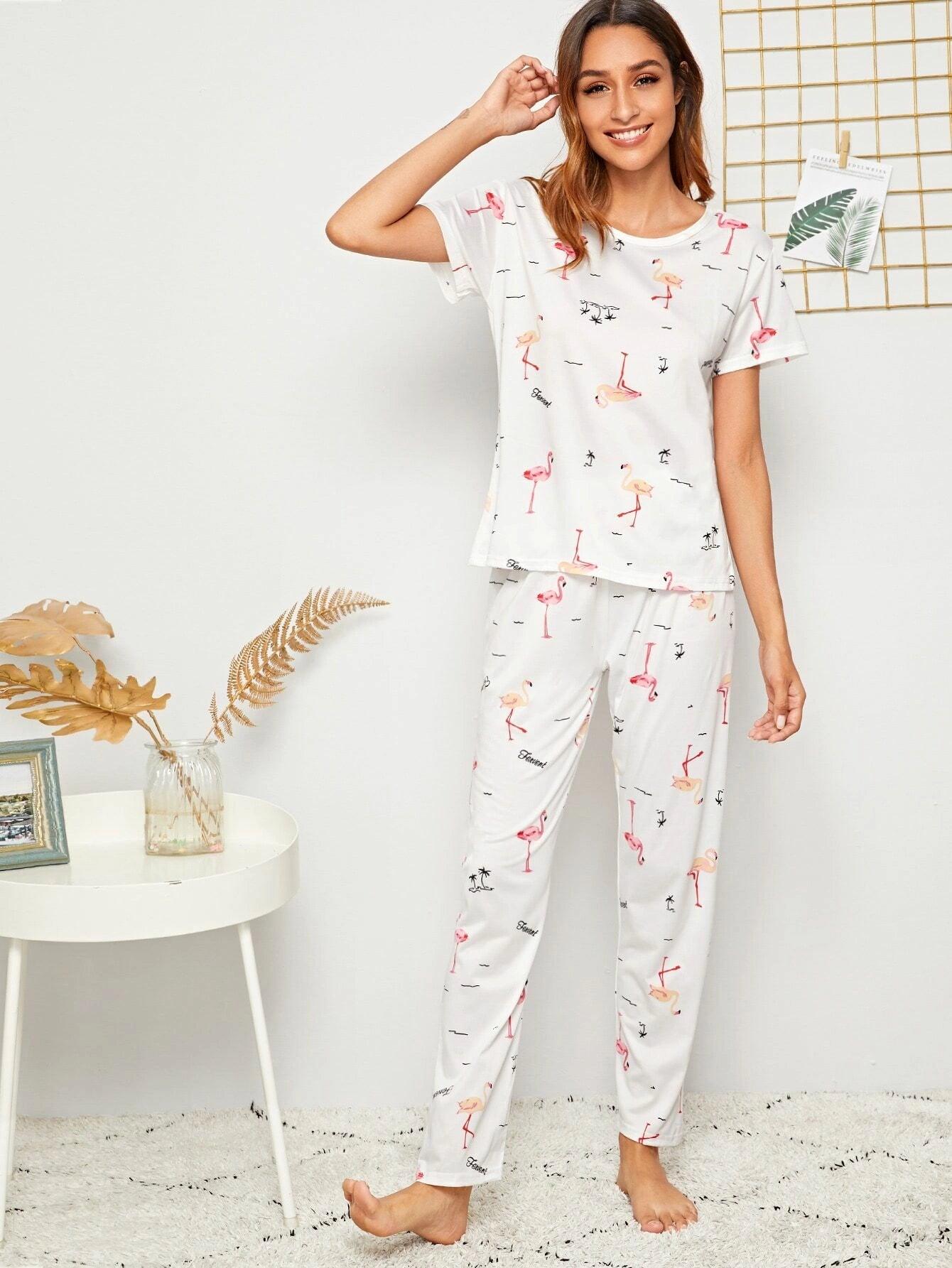 Women Printed T.Shirt & Pyjama Co-Ord Set - Young Trendz