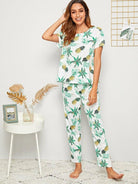 Women Printed T.Shirt & Pyjama Co-Ord Set - Young Trendz