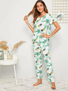 Women Printed T.Shirt & Pyjama Co-Ord Set - Young Trendz