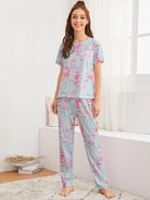 Women Printed T.Shirt & Pyjama Co-Ord Set - Young Trendz