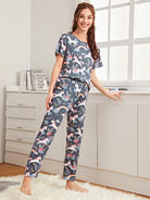 Women Printed T.Shirt & Pyjama Co-Ord Set - Young Trendz