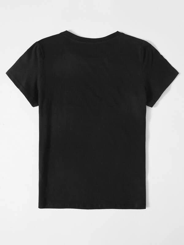 Young Trendz Womens Half Sleeve Round Neck T.shirt (Black) - Young Trendz