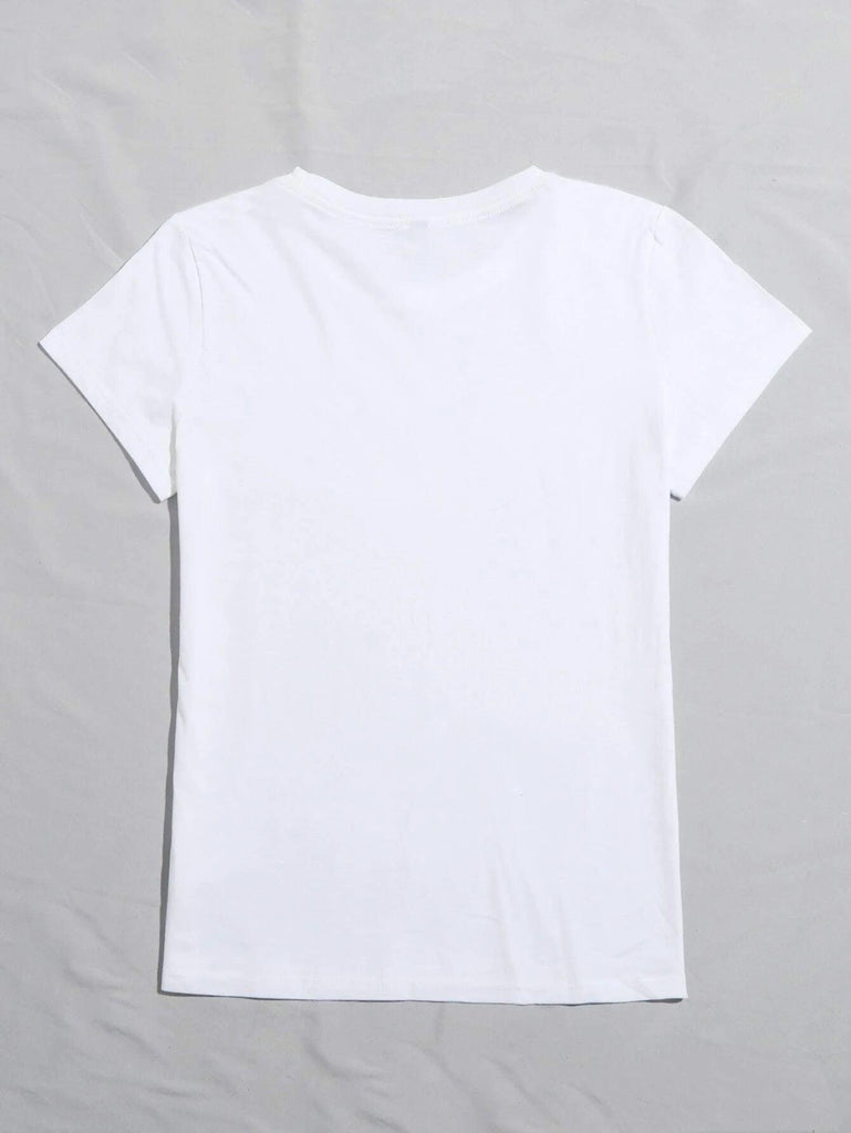 Young Trendz Womens Half Sleeve Round Neck T.shirt (White) - Young Trendz