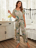 Women Printed T.Shirt & Pyjama Co-Ord Set - Young Trendz