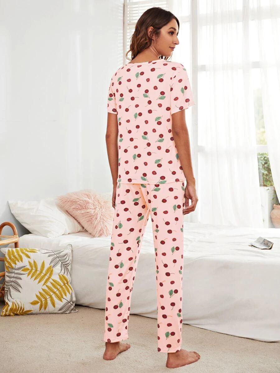 Women Printed T.Shirt & Pyjama Co-Ord Set - Young Trendz