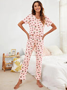 Women Printed T.Shirt & Pyjama Co-Ord Set - Young Trendz