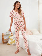 Women Printed T.Shirt & Pyjama Co-Ord Set - Young Trendz