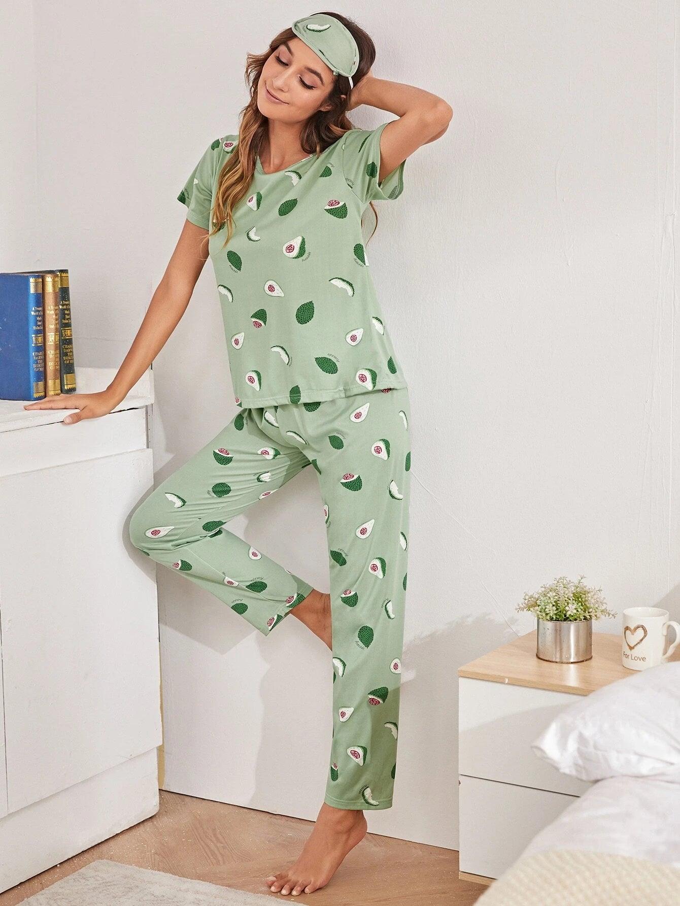 Women Printed T.Shirt & Pyjama Co-Ord Set - Young Trendz