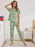 Women Printed T.Shirt & Pyjama Co-Ord Set - Young Trendz