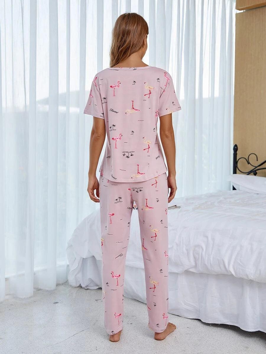 Women Printed T.Shirt & Pyjama Co-Ord Set - Young Trendz