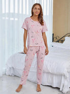 Women Printed T.Shirt & Pyjama Co-Ord Set - Young Trendz