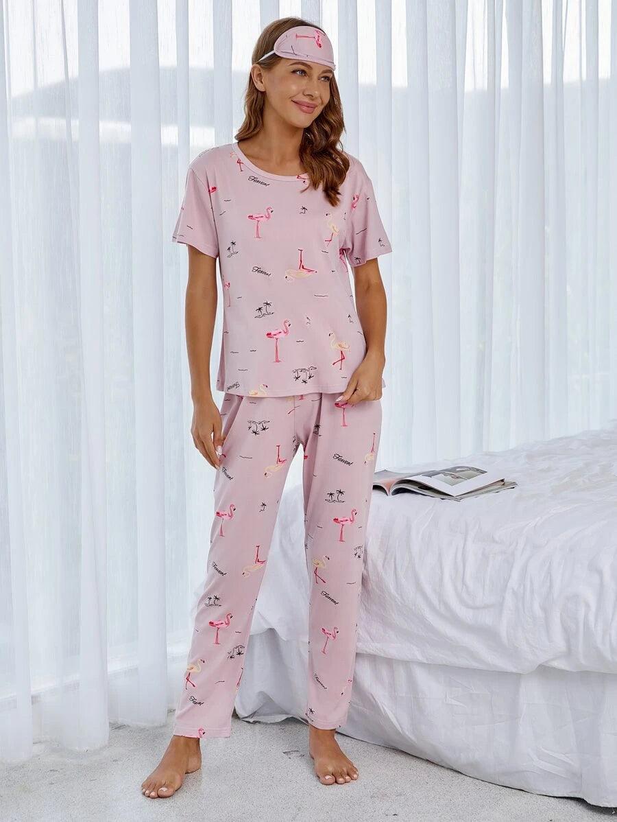 Women Printed T.Shirt & Pyjama Co-Ord Set - Young Trendz