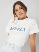 Womens Round Neck Printed White T.shirts - Young Trendz