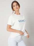 Womens Round Neck Printed White T.shirts - Young Trendz