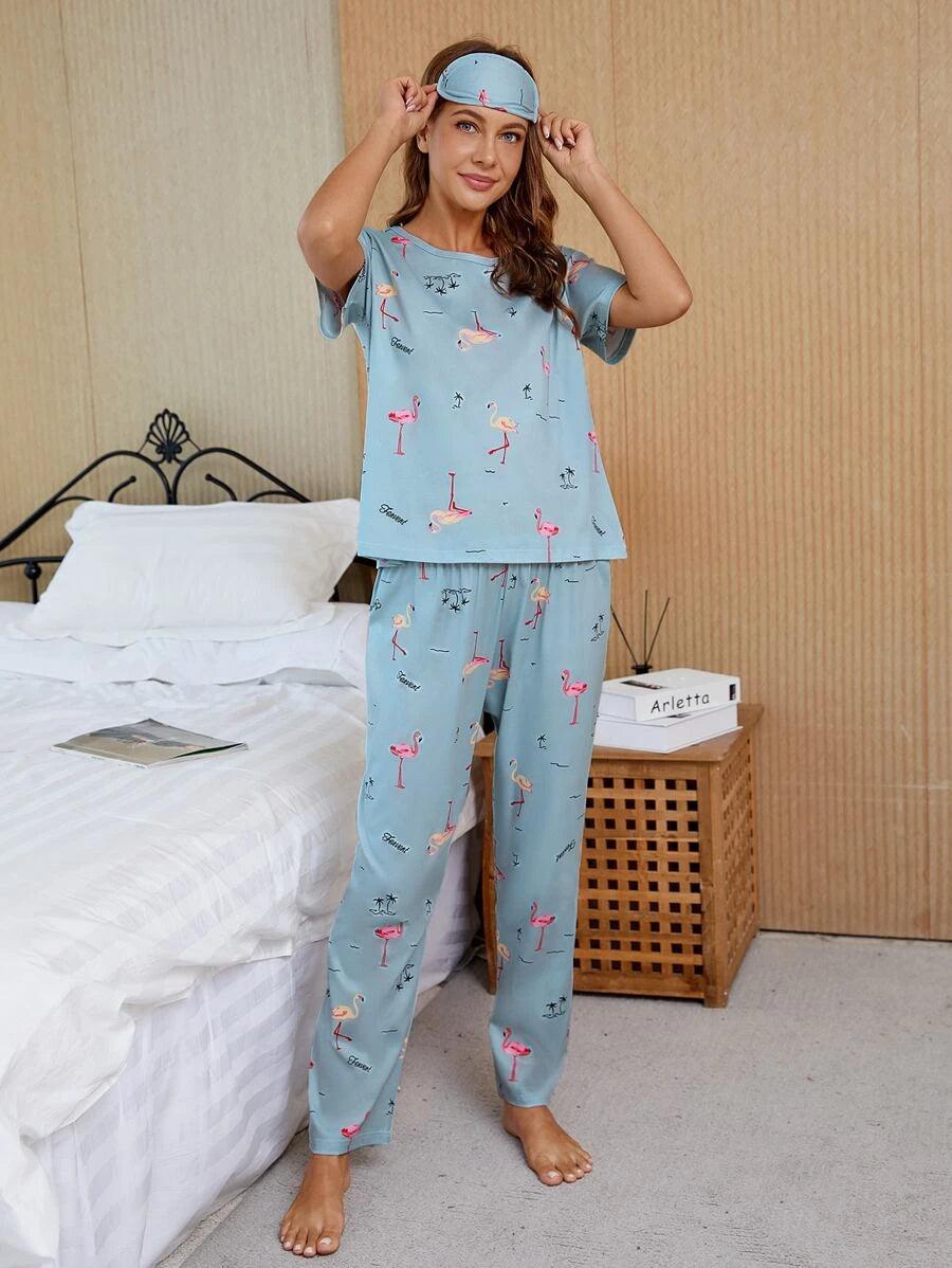 Women Printed T.Shirt & Pyjama Co-Ord Set - Young Trendz