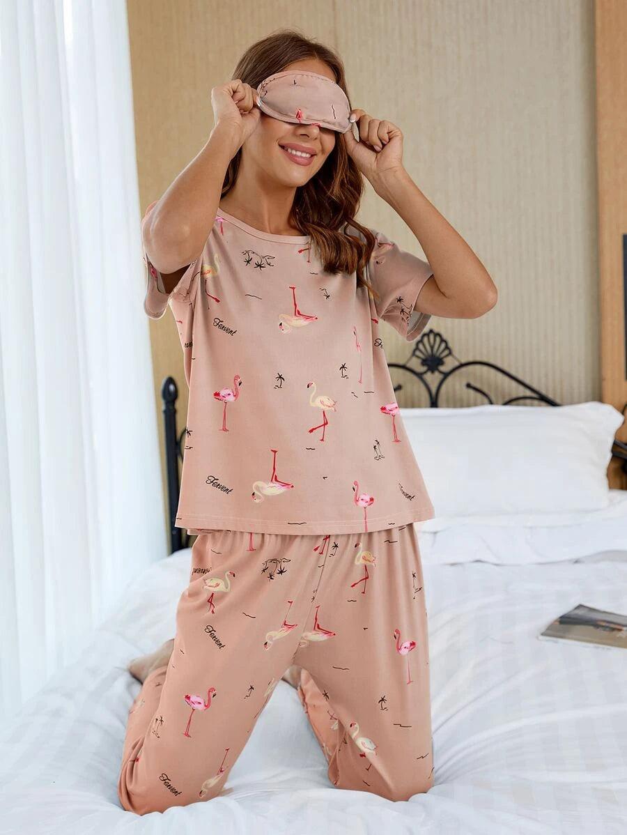 Women Printed T.Shirt & Pyjama Co-Ord Set - Young Trendz