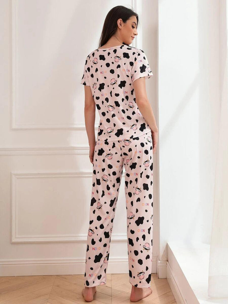 Women Printed T.Shirt & Pyjama Co-Ord Set - Young Trendz