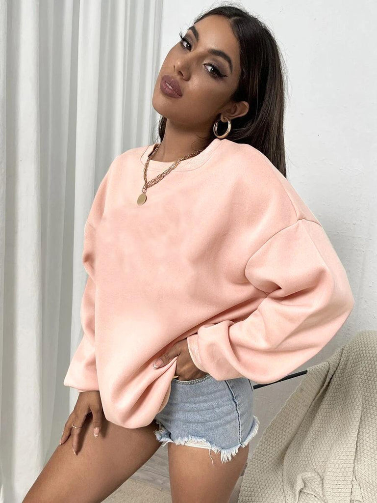 Women's Oversized Sweatshirt Pink - Young Trendz