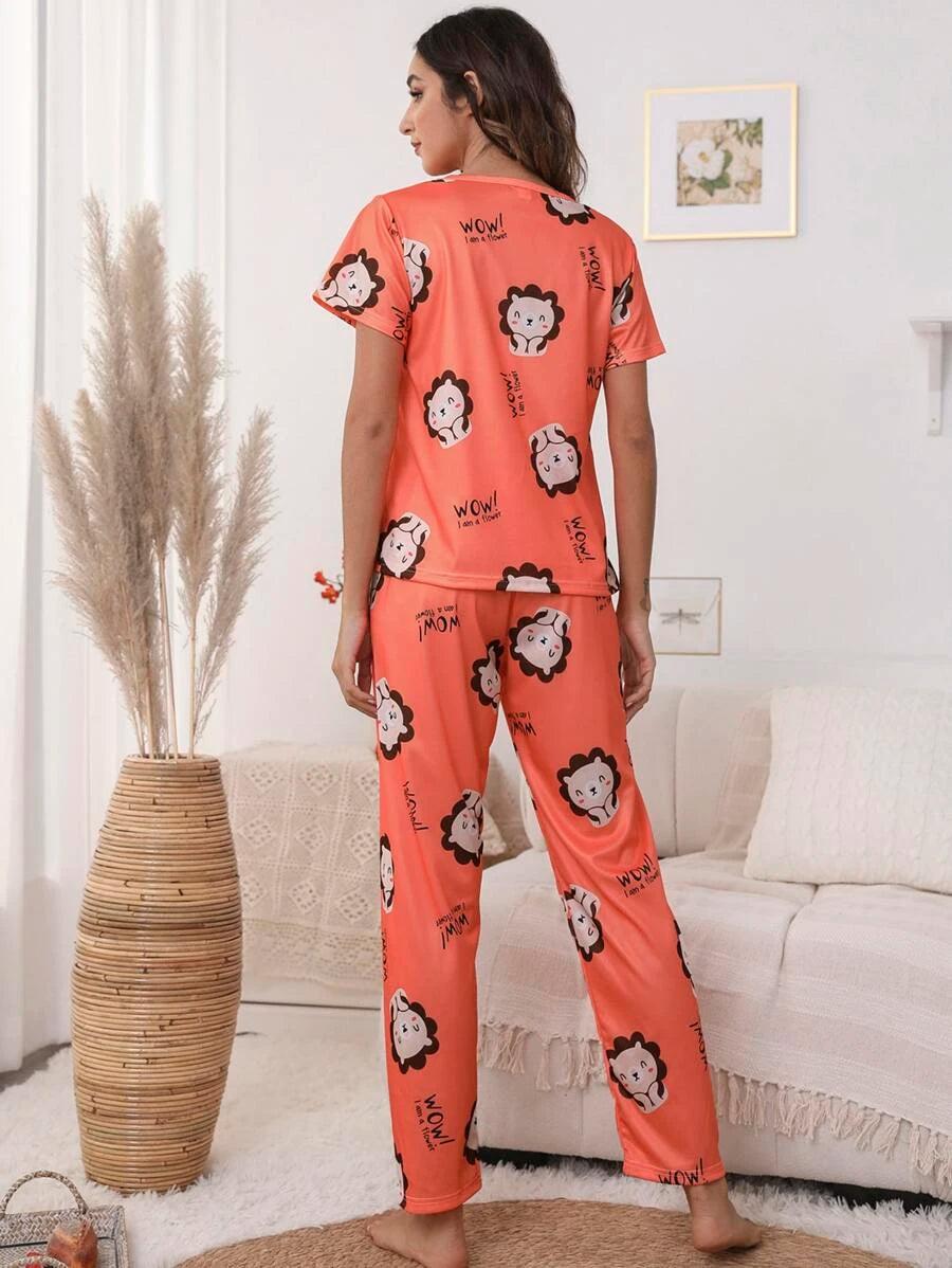 Women Printed T.Shirt & Pyjama Co-Ord Set - Young Trendz