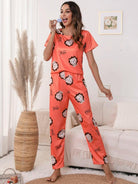 Women Printed T.Shirt & Pyjama Co-Ord Set - Young Trendz