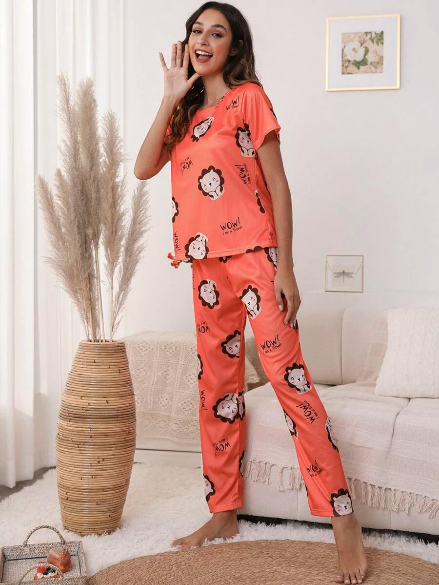 Women Printed T.Shirt & Pyjama Co-Ord Set - Young Trendz