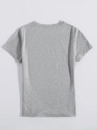 Womens Round Neck Printed Grey T.shirts - Young Trendz