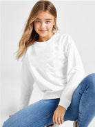 Girls Full Sleeve Solid Sweatshirt - Young Trendz