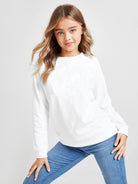 Girls Full Sleeve Solid Sweatshirt - Young Trendz