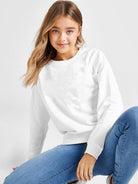 Girls Full Sleeve Solid Sweatshirt - Young Trendz