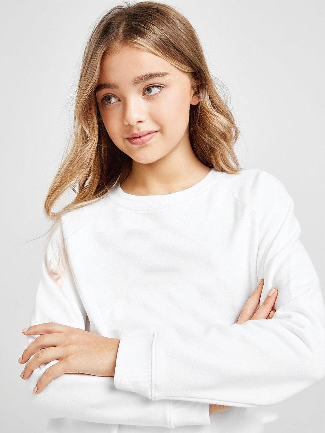Girls Full Sleeve Solid Sweatshirt - Young Trendz