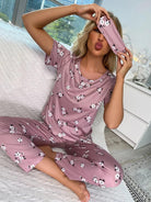 Women Printed T.Shirt & Pyjama Co-Ord Set - Young Trendz