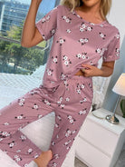 Women Printed T.Shirt & Pyjama Co-Ord Set - Young Trendz