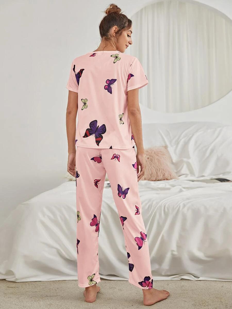 Women Printed T.Shirt & Pyjama Co-Ord Set - Young Trendz