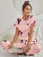 Women Printed T.Shirt & Pyjama Co-Ord Set - Young Trendz