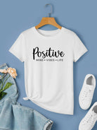 Womens Round Neck Printed White T.shirts - Young Trendz