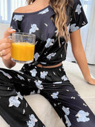 Women Printed T.Shirt & Pyjama Co-Ord Set - Young Trendz