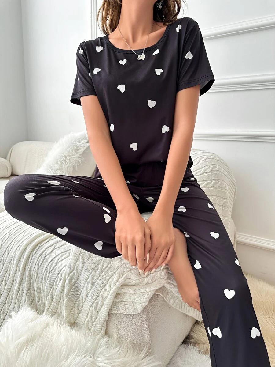 Women Printed T.Shirt & Pyjama Co-Ord Set - Young Trendz