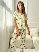 Women Printed T.Shirt & Pyjama Co-Ord Set - Young Trendz